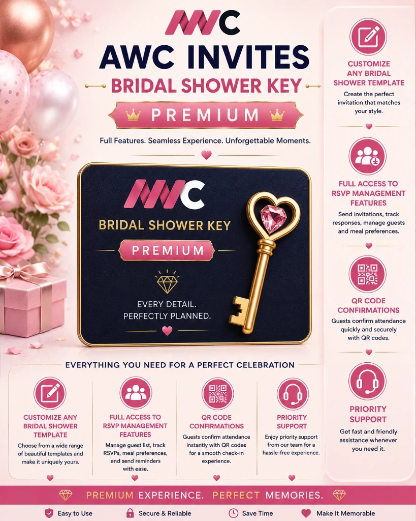 AWC Invites Bridal Shower Key - Premium